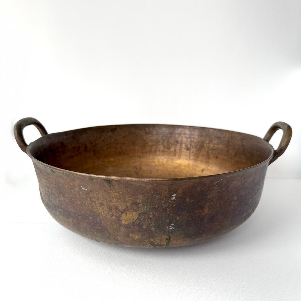 VTG Bronze JAM PRESERVE PAN ~14” Handmade Farmhouse Cottage Grandma Decor